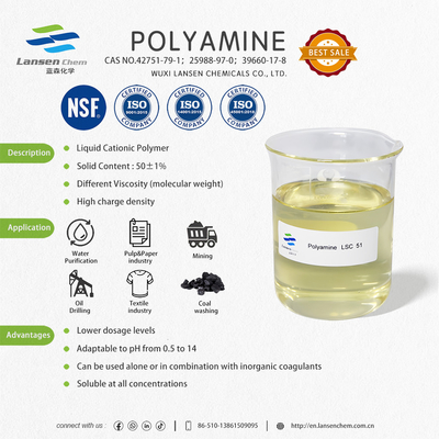 Polyamine flocculant per il trattamento delle acque reflue, decolorazione e depurazione