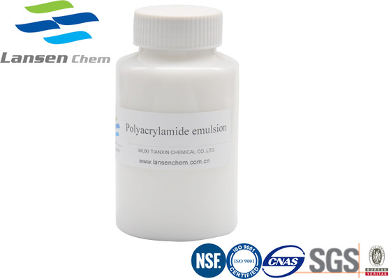 Agente ausiliario chimico di PAM Emulsion High Molecular Weight del flocculante bianco del polimero
